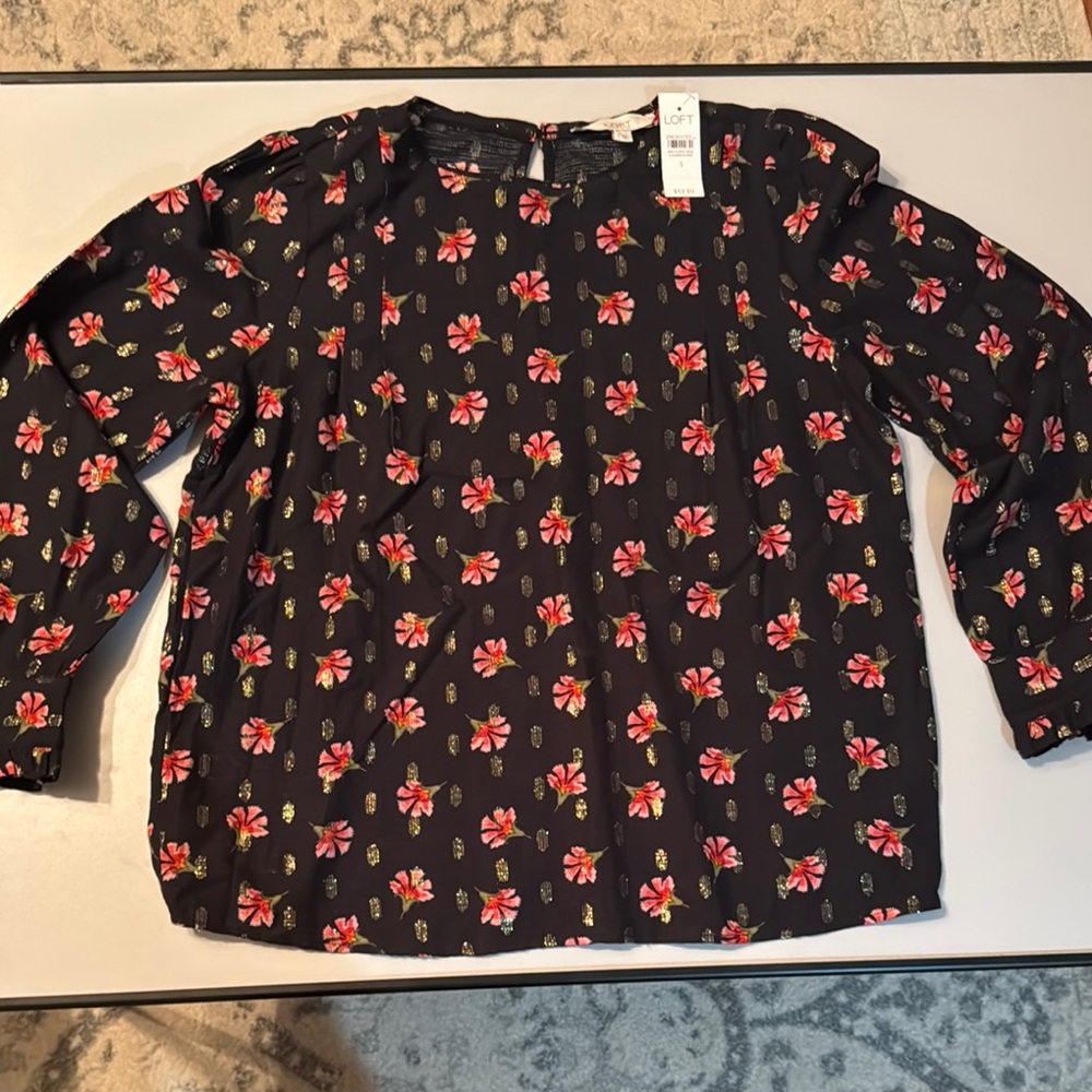 Loft Floral Long Sleeve Blouse